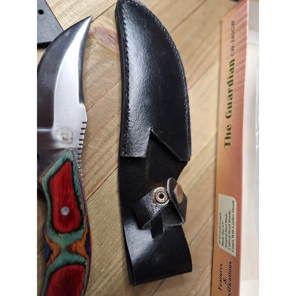 Chipaway Cutlery The Guardian Fixed Blade Knife Surgical Steel Colored Wood
